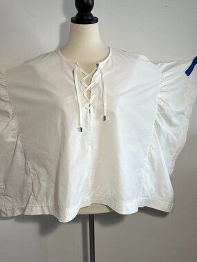 Opening Ceremony pull over top relaxed fit flutter sleeve M/L